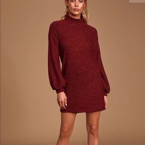 Lulu’s In The Limelight Mockneck Sweater dress